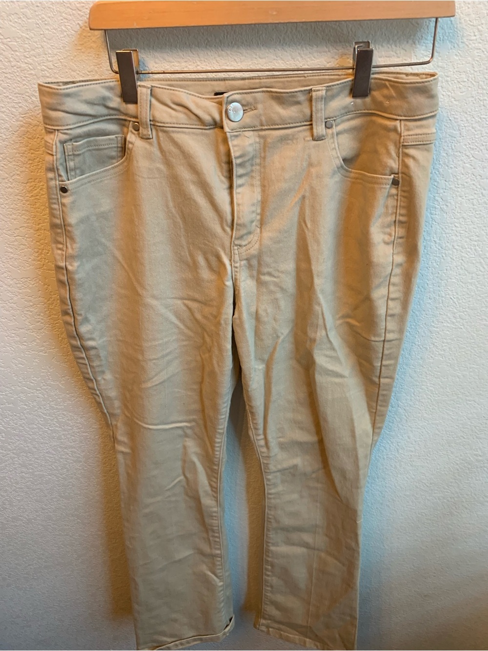 d. jeans Straight Leg Jeans in Light Khaki